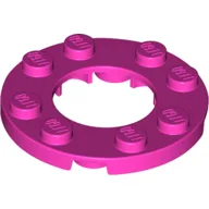 Plate Round 4 x 4 with 2 x 2 Round Opening / Dark Pink