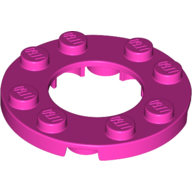 Lego Plate Round 4 x 4 with 2 x 2 Round Opening / Dark Pink