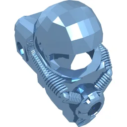 Helmet - Space with 2 Rear Studs / Chrome Blue