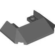 Brick Wedged, Sloped 45° 6 x 4 Double / 33°, 9 Bottom Tubes [Train Roof] / Dark Bluish Gray