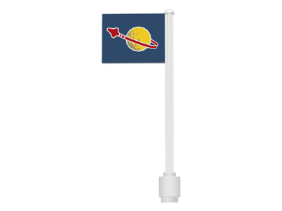 Lego Flag on Flagpole, Straight with Classic Space Logo Pattern (Sticker) - Set 6970