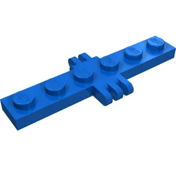 Hinge Plate 1 x 6 with 2 and 3 Fingers On Sides / Blue
