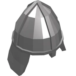 Helmet Castle with Neck Protector / Flat Silver