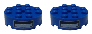 Lego Brick, Round 4 x 4 with Hole with Water Level Window Pattern on Both Sides (Stickers) - Set 8188