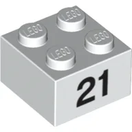 Brick 2 x 2 with Black "21" Print