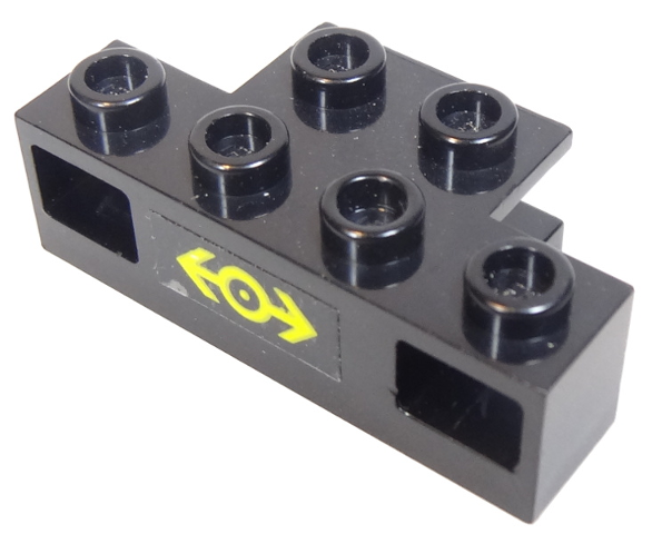 Lego Electric, Train Light Prism 1 x 4 Holder with Train Logo Yellow Small Pattern (Sticker) - Set 4564