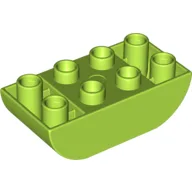 Duplo Brick 2 x 4 Curved Bottom / Lime