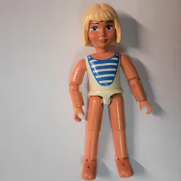 Belville Figure Articulated Elbows, Child, Female, Light Yellow Hair, White Swimsuit with Blue Stripes / Nougat