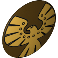Lego Shield Round Bowed and Gold Eagle Print / Dark Brown
