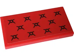 Tile, Modified 2 x 4 Inverted with Cushion with Black Buttons Pattern (Sticker) - Set 76409