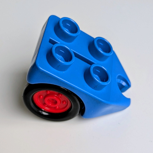 Lego Duplo Airplane Wheel with 4 Studs, with Two Wheels and Hitch / Blue