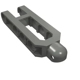 Technic Steering Arm 6.5 x 2 with Towball Socket Rounded, Chamfered / Dark Bluish Gray