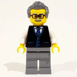Launch Director - Black Torso, Dark Bluish Grey Legs, Dark Bluish Grey Hair