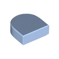 Tile Round 1 x 1 Half Circle / Bright Light Blue