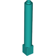 Lego Support Round 1 x 1 x 6 Solid Pillar / Dark Turquoise