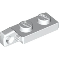 Lego Hinge Plate 1 x 2 Locking with 1 Finger On End, with Groove / White