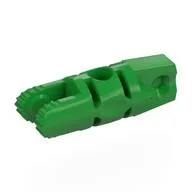 Hinge Cylinder 1 x 3 Locking with 1 Finger and 2 Fingers On Ends, with Hole, 7 Teeth / Bright Green