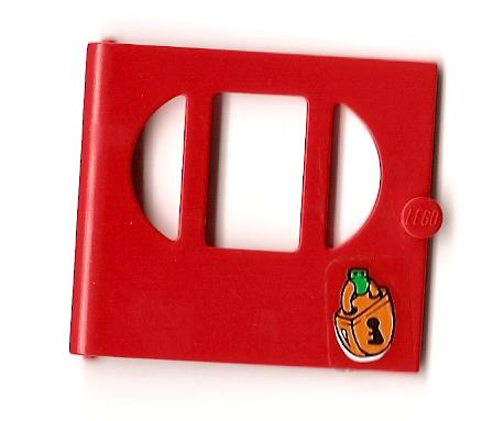 Lego Fabuland Door with Oval Pane in 3 Sections with Padlock Pattern (Sticker) - Set 3669