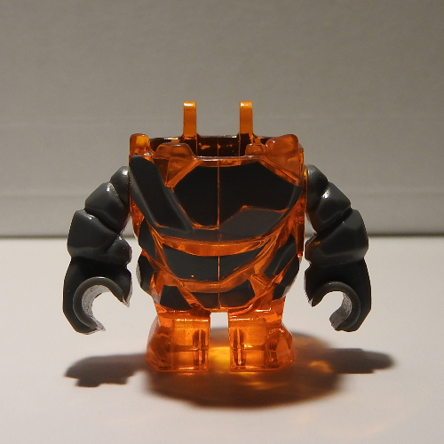 Lego Body Rock Monster - Torso/Legs with Dark Bluish Gray Arms Assembly / Trans-Orange