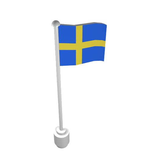 Lego Flag on Flagpole, Wave with Sweden Print