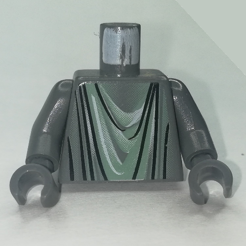 Lego Torso Robe, Marauder's Map Statue Print, Dark Bluish Gray Arms and Hands / Dark Bluish Gray
