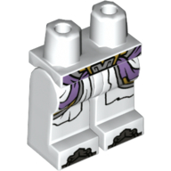 Lego Hips and White Legs with Light Bluish Grey Belt, Lavender Sash, Dark Bluish Grey Toes print / White