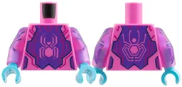 Torso Magenta Circuitry, Dark Purple Breastplate with Spider Pattern / Satin Trans-Dark Pink Arms Dark Purple and Dark Blue Circuitry Pattern / Medium Azure Hands
