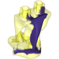 Lego Lower Body, Ghost with Marbled Dark Purple Pattern / Trans-Neon Green