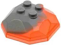 Rock 4 x 4 Octagonal Boulder, Top with Marbled Trans-Neon Orange Pattern