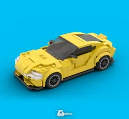 Toyota GR Supra Yellow - 8Stud Speed Champions Size