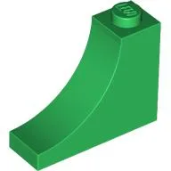 Brick Curved 1 x 3 x 2 Inverted [Inside Bow] / Green