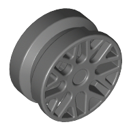 Lego Wheel 11 x 6 with 8 'Y' Spokes [Plain] / Dark Bluish Gray