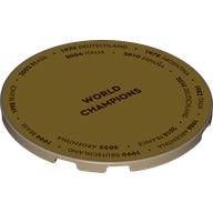 Lego Tile Round 6 x 6 with 'WORLD CHAMPIONS', Countries print