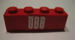 Brick 1 x 4 with 'ÖBB' (OBB) Pattern (Sticker) - Set 164