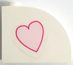Slope, Curved 3 x 1 x 2 with Hollow Stud with Dark Pink Heart Pattern Side B (Sticker) - Set 7578