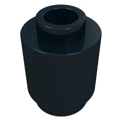 Brick Round 1 x 1 Open Stud / Black