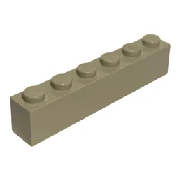 Brick 1 x 6 with Bottom Tubes and 2 Lowered Cross Supports / Light Gray