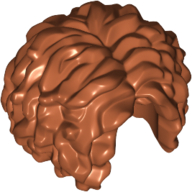 Lego Hair Parted in Middle, Very Curly / Dark Orange