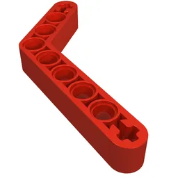 Technic Beam 1 x 9 Bent (6 - 4) Thick / Red