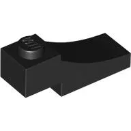 Brick Curved, 3 x 1 with 1/3 Inverted Cutout / Black