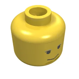 Minifig Head Lobot, Gray Eyebrows & Implant Print [Blocked Open Stud] / Yellow