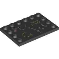 Plate Special 4 x 6, Studs on 3 Edges with Blackboard Print / Black