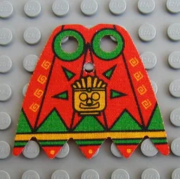 Neckwear Cape, 5 Points with Mayan Print / Red