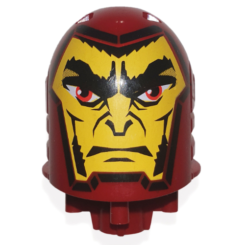 Lego Large Figure Head, Round Top with Vladek Print / Dark Red
