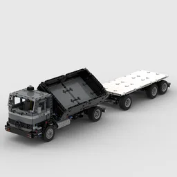 42078 C model Mercedes-Benz LPS 1418 trilateral tipper with trailer