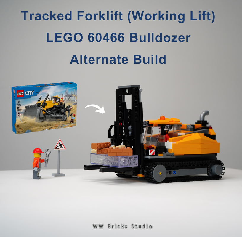 Lego Tracked Forklift (Working Lift) – LEGO City 60466 Bulldozer Alternate Build