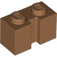 Lego Brick Special 1 x 2 with Groove / Medium Nougat