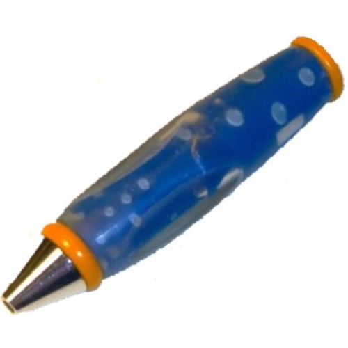 Lego Pen Body, with Chrome Tip, Orange Ends, Bubbles Print