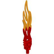 Lego Large Figure Weapon Sword, Toa Flame 2 x 12 with Two Holes, Marbled Yellow Pattern