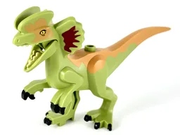 Dinosaur Dilophosaurus Second Version with Flexible Rubber Tail, Dark Red and Medium Nougat Markings
